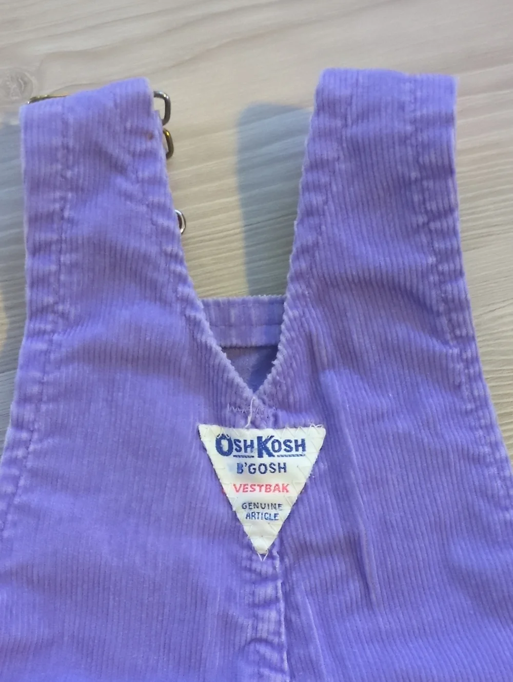 Vintage OshKosh B'gosh Purple Corduroy Overalls 18 Months USA Vestback Toddler